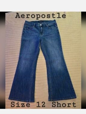 Aeropostale High Rise Flare Jeans 12 SHORT